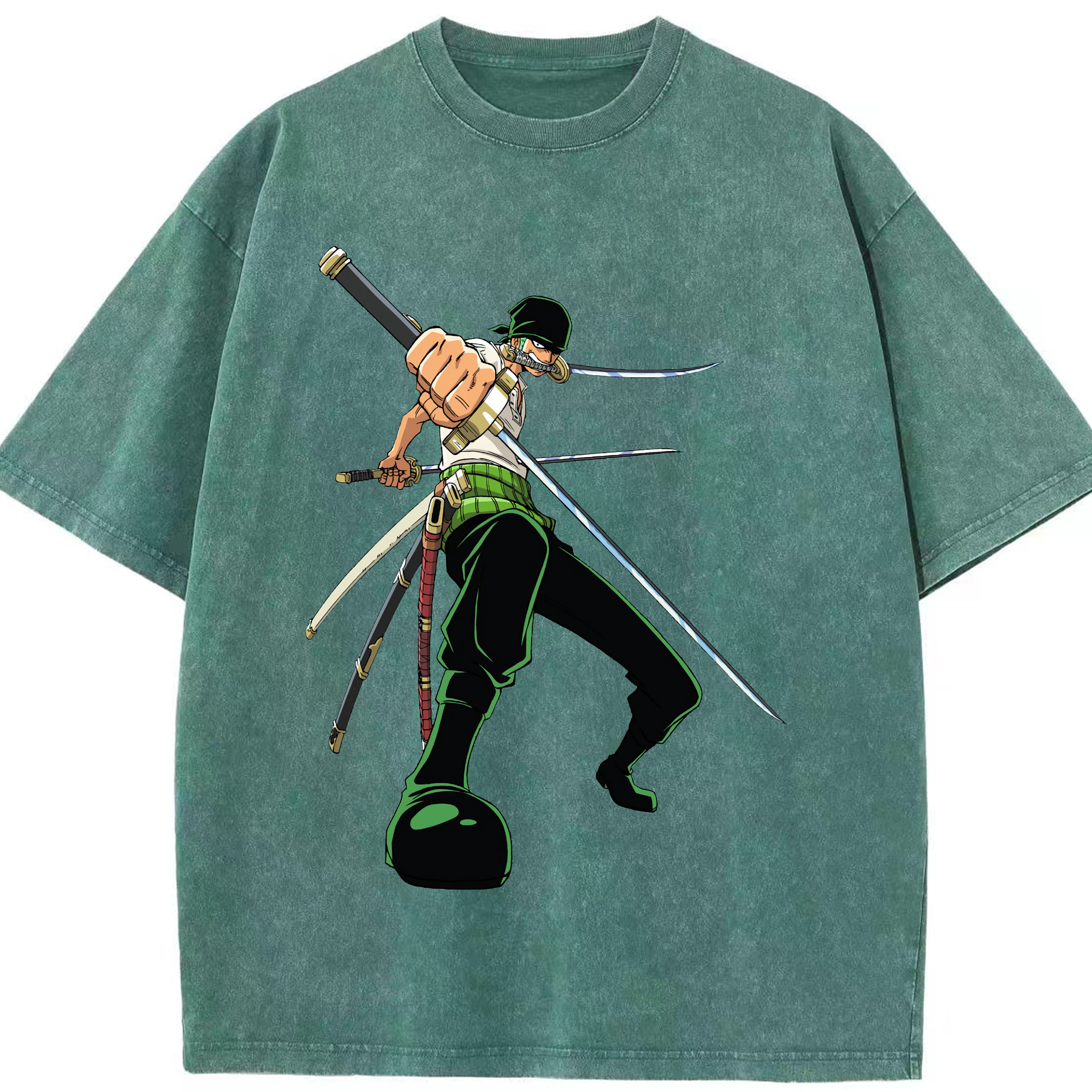 ワンピース ロロノア・ゾロ ONE PIECE Roronoa Zoro 綿100% ヴィンテージ風 半袖Tシャツ（フロントプリント）